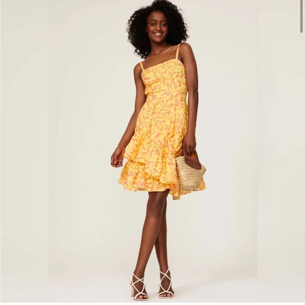 Derek Lam Collective Yellow Scribble Dress